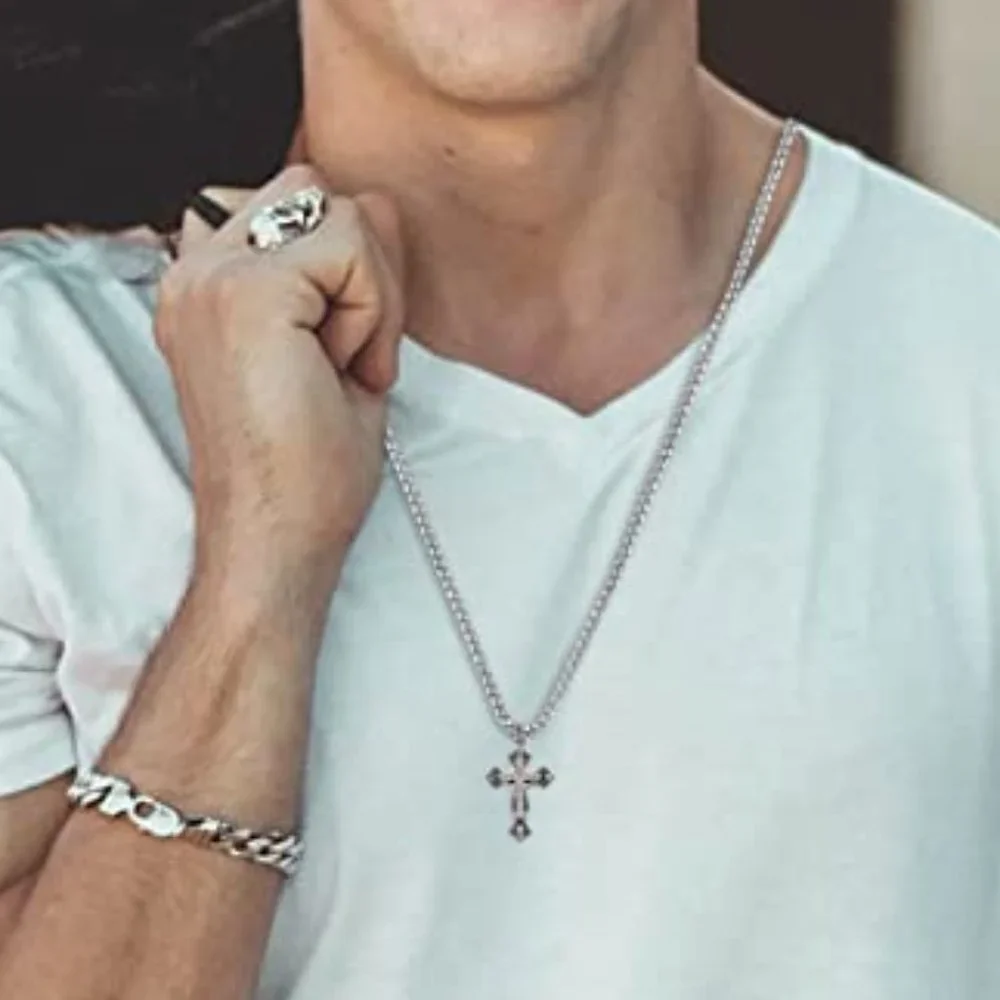 Cross Silver Chain